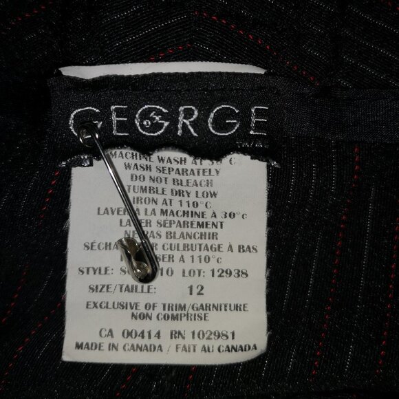George Ladies Black, Red & Grey Pinstripe Made In Canada Dress Pants - Picture 7 of 7